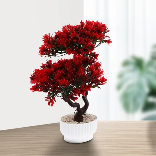 Vista 6 de Vaguelly Árbol de pino artificial, 2 unidades, simulación de 12 pulgadas, planta en maceta de escritorio, árbol falso, adornos de bonsái falsos
