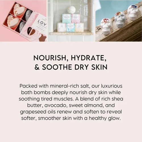 Vista 5 de LA SALT CO Dream - Bomba de baño, 8 onzas, grande, hecha a mano con ingredientes naturales, sal del Himalaya rica en minerales, libre de crueldad