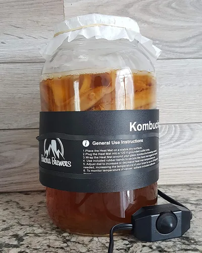 Vista 7 de Alfombrilla térmica ajustable para kombucha, envoltura térmica Bucha Brewers Kombucha, calentador de kombucha, calentador de fermentador