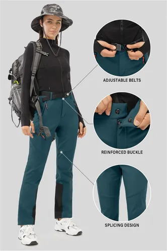 Vista 6 de PERSIT Women's Snow Ski Waterproof Windproof Fleece Lined Cargo Hiking Pants