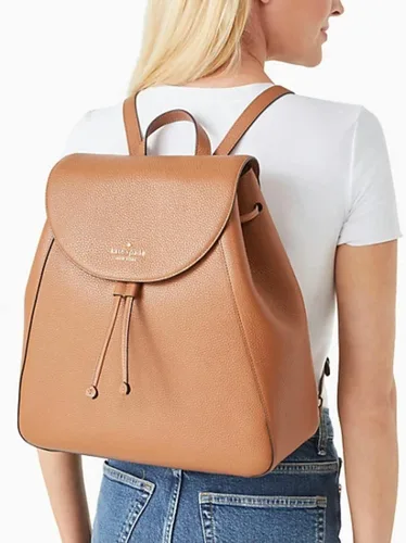 Vista 2 de Kate Spade Leila - Mochila grande de piel peleada con diseño de pan de jengibre