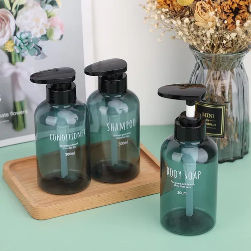 Vista 6 de Segbeauty Dispensadores de champú y acondicionador, botellas de bomba recargables de 10 onzas para ducha, 10.1 fl oz, dispensador de champú para Azul