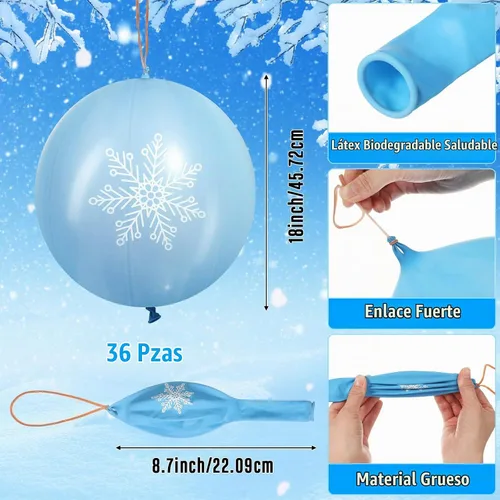 Vista 2 de Leitee - 36 globos de 18 pulgadas con forma de copo de nieve para fiestas