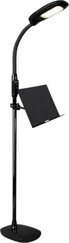 Vista 10 de OttLite Lámpara de pie LED con puerto USB y soporte para tableta, diseño blanco moderno, luz de pie LED ClearSun, cargador USB, controles activados