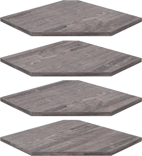Vista 18 de Homode Estante de Esquina para Montaje en Pared, Juego de 2 Estantes Flotantes de Esquina con Orificio para Cables para TV, Decodificador, Estante