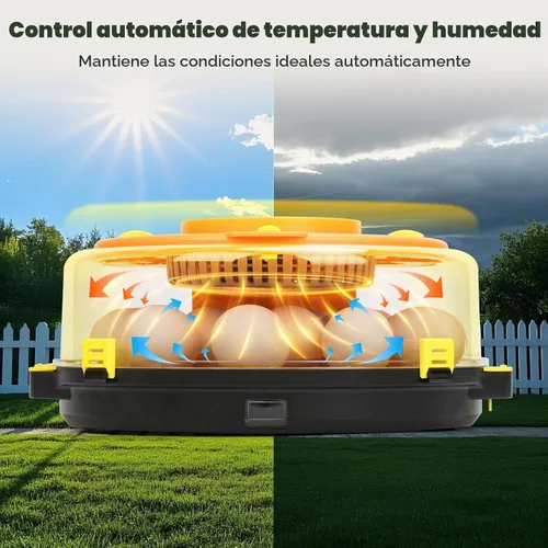 Vista 3 de Incubadoras para incubar huevos - Incubadora automática de pollitos de huevo de 15 huevos con 5 modos preestablecidos inteligentes y control
