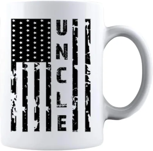 Vista 11 de Kropsis Taza de café de cerámica con diseño de bandera americana para familiares y amigos, color blanco