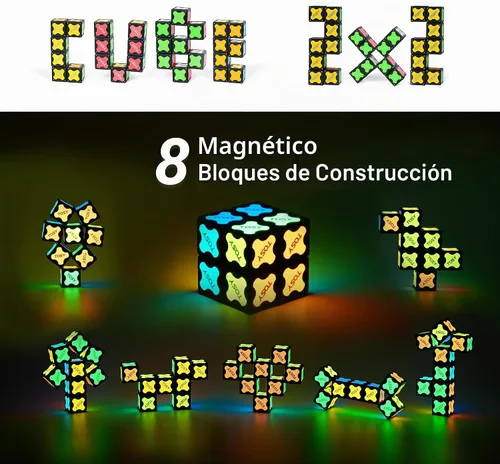 Vista 5 de TOSY Cubo Magnético 2x2 - 8 Bloques, Juguetes 2en1: Cubo de Rompecabezas 2x2x2 e Infinity Cubo Personalizable, Luminoso, Regalo para Relleno de Cubo