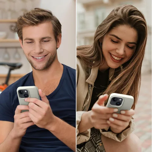 Vista 3 de Cordking Funda diseñada para iPhone 15, funda protectora de silicona ultra delgada, a prueba de golpes con [forro de microfibra suave antiarañazos]
