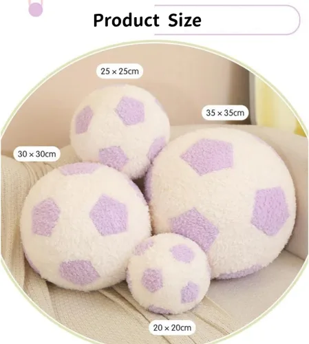 Vista 7 de Soccer Pillow Cute Football Throw Pillow Round Home Decorative Throw Pillow Aesthetic Sports Ball Plush Pillows for Couch Bed Bedroom Sofa Chair