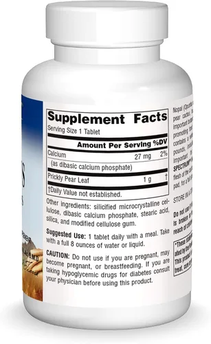 Vista 3 de Planetary Herbals Full Spectrum Nopal Cactus 1000 mg de cacto de tuna antioxidante - 100% natural - 60 tabletas
