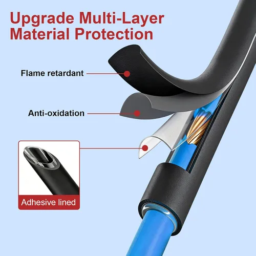 Vista 4 de innhom 400 tubos termorretráctiles, tubo termorretráctil, relación 3:1, forro adhesivo, juego de cables eléctricos, protección de aislamiento