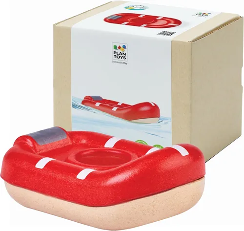 Vista 18 de PlanToys® Juguete de baño de barco de carga para niños pequeños Barco flotante con bloques de carga para jugar en el agua Juguete educativo