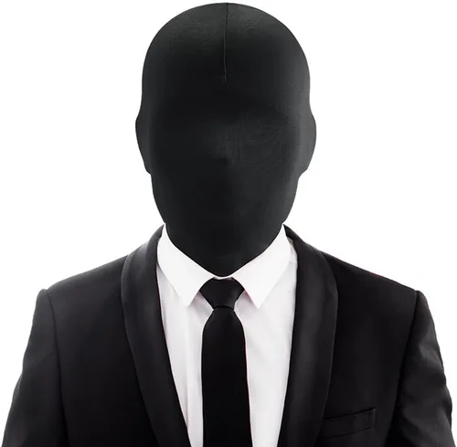 Vista 2 de UUYYEO 2 máscaras negras de cara completa sin rostro, máscaras de piel para Halloween, cosplay, máscara con capucha de elastano para cosplay unisex