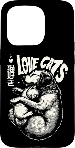Vista 14 de Golden Retriever Dog Loves Cats Cuddle Art Case for iPhone 16