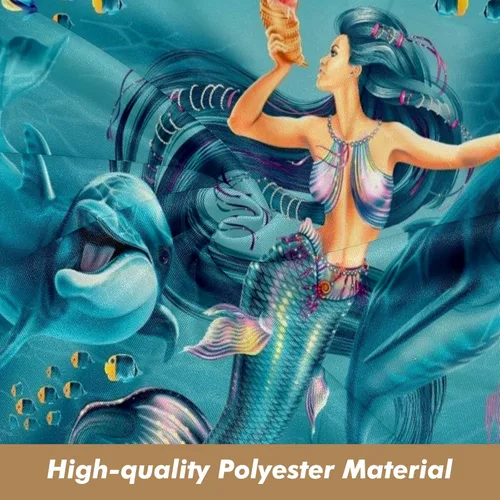 Vista 5 de Funda de sofá de delfines de sirena de fantasía, fundas de sofá estampadas, fundas para sillón, funda resistente a las manchas, protector universal