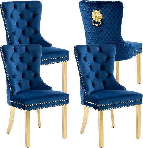 Vista 19 de KCC Juego de 2 sillas de comedor de terciopelo, sillas modernas copetudas Patas de acero inoxidable beige++ plata