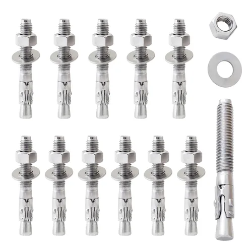 Vista 13 de LIONMAX Pernos de anclaje de acero inoxidable para concreto 1/2" x 3-3/4 pulgadas, paquete de 6 anclajes de cuña para pared de cemento, resistente a