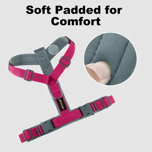 Vista 36 de Arnés para perro Plutus Pet sin tirón, arnés ajustable de nylon con acolchado suave, arnés para perro reflectante y resistente para perros pequeños