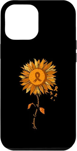 Vista 26 de Funda para iPhone 17 con cinta naranja y girasol de conciencia sobre la leucemia