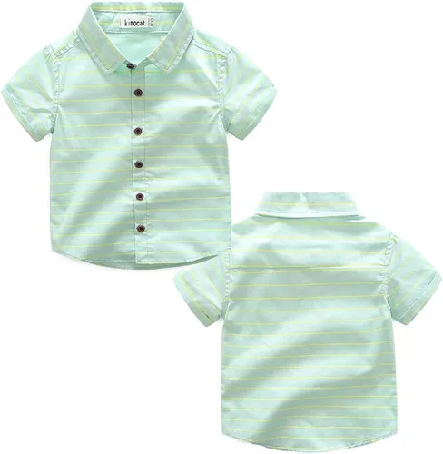 Vista 4 de Kimocat Conjunto de ropa casual para caballero para niños, camisa corta y pantalón