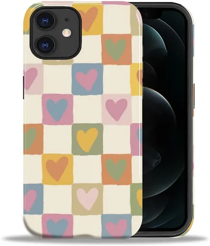 Vista 53 de ZHEGAILIAN Funda para iPhone 11, carcasa dura a prueba de golpes + silicona suave 2 en 1 híbrida, parachoques a prueba de caídas - Vidrio manchado
