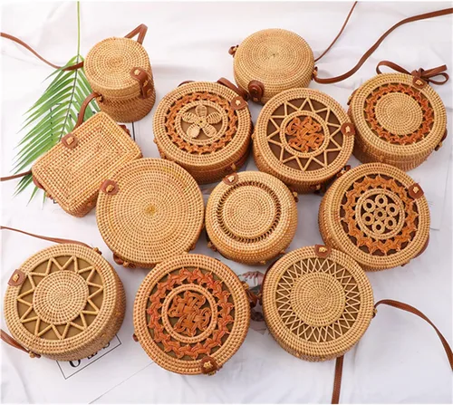 Vista 2 de Handwoven Rattan Bag for Women,Girls Summer Beach Crossbody Bags,Woven Clutch