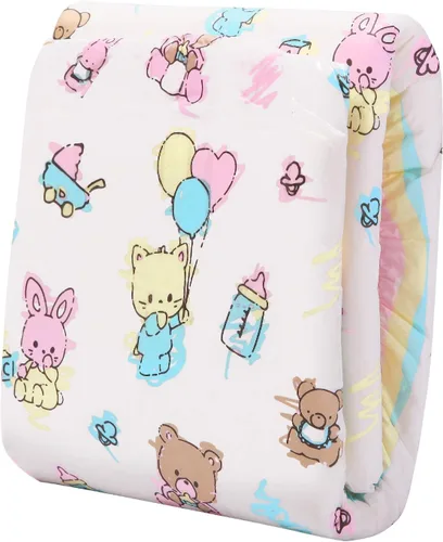 Vista 5 de Littleforbig Pañales impresos para adulto, 10 piezas, Baby Cuties (M 28"-38")