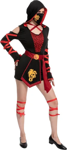 Vista 3 de Spooktacular Creations Disfraz de ninja de Halloween para mujeres adultas para disfrazarse fiesta de disfraces truco o trato cosplay