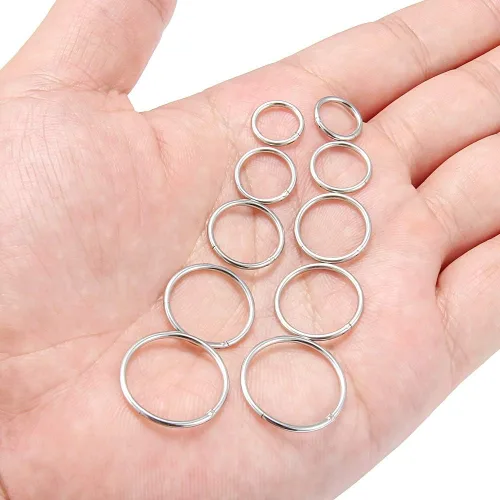 Vista 4 de Anillo de acero inoxidable 16G con bisagras de 3 a 10 unidades de 056oz para septum nariz labio cartílago tragus durmiente piercing para el cuerpo