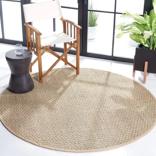 Vista 71 de SAFAVIEH Natural Fiber Collection NF114A - Alfombra de pasillo de hierba marina con patrón de tejido de cesta y borde, de 2 pies 6 pulgadas x 16
