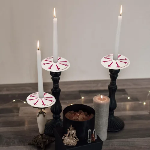 Vista 8 de 100 velas de iglesia con protectores de goteo para servicio devocional de vigilia a la luz de las velas, caja de 100 velas, blancas sin aroma de 5