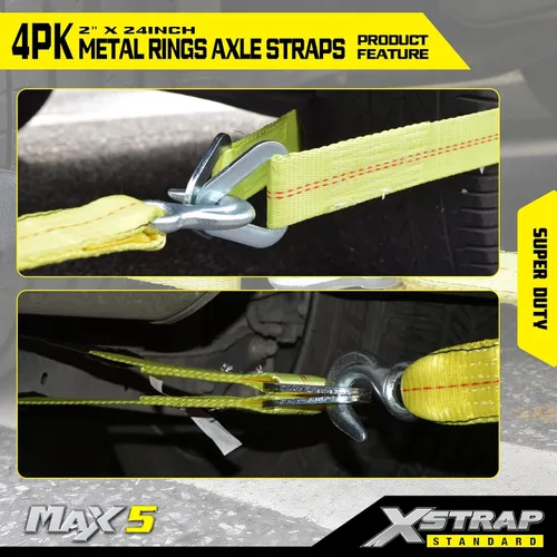Vista 7 de XSTRAP STANDARD Paquete de 4 correas de eje de 24" x 2" con funda