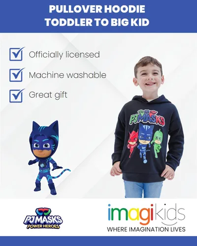 Vista 2 de PJ Masks Catboy Owlette Gekko SizeRangeDescription1 Sudadera con capucha de forro polar SizeDescription1