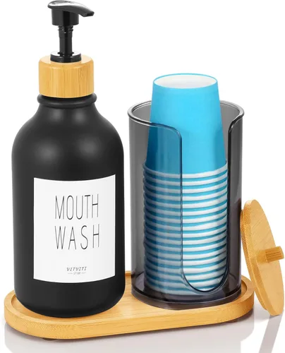 Vista 7 de VITVITI Paquete de 30 vasos para enjuague bucal de baño, taza de papel desechable de café de 3.7 onzas, taza pequeña para enjuague bucal/bebidas