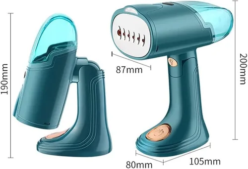 Vista 7 de Vaporizador de mano para ropa, vaporizador portátil de ropa de viaje con 1500 W potente y ligero, plancha de vapor de tela para el hogar y viajes