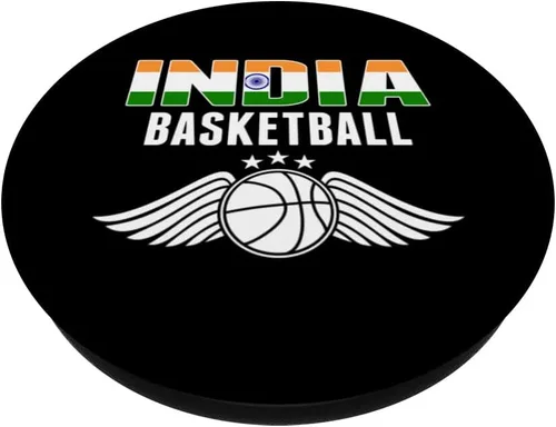 Vista 2 de India Basketball Fans Jersey Pride Indian Flag Sport Lovers PopSockets Swappable PopGrip