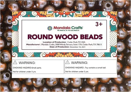 Vista 16 de Mandala Crafts - 2000 cuentas de madera redondas pequeñas de 6 mm para manualidades, suministros de macramé - cuentas de madera natural negra sin
