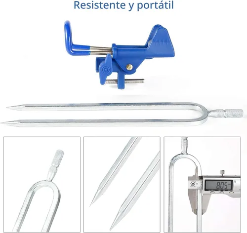 Vista 6 de Soporte para Caña de Pescar para Suelo, Soportes Mejorados para Caña de Pescar de Orilla Ajustables 360°, 2/4 piezas Soporte Extra Largo para Caña