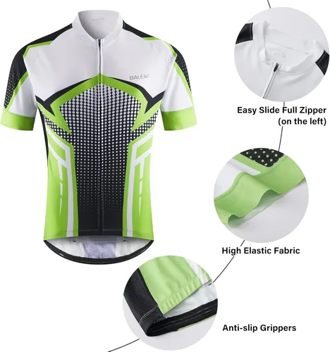 Vista 4 de BALEAF Men's Cycling Jersey Short Sleeve Bike Shirts 4 Pockets Road Biking Tops Full Zip Clothing MTB Breathable UPF 50+