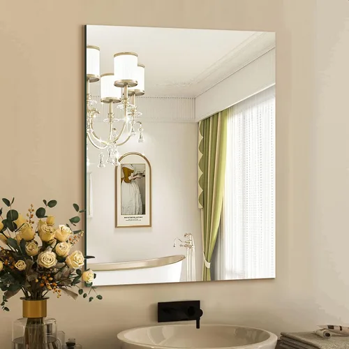 Vista 13 de Espejo Grande de 72" x 36", Espejo de Baño Rectangular Moderno con Borde Pulido Sin Marco, se Cuelga Horizontal o Verticalmente. Espejos de Baño