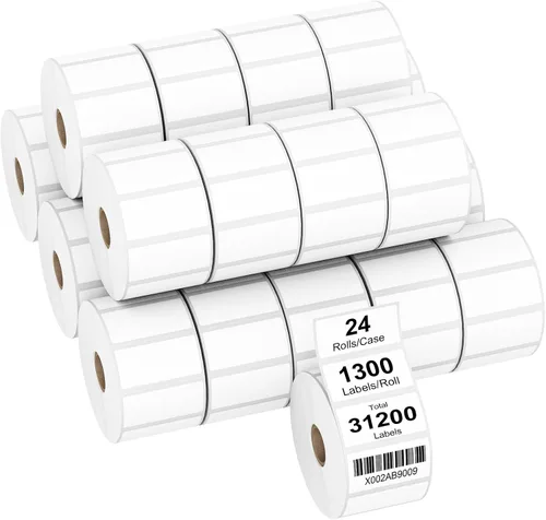 Vista 15 de AveneMark 12 rollos de etiquetas térmicas directas adhesivas de 2" x 1" para códigos de barras, direcciones postales, etiquetas de envío compatibles