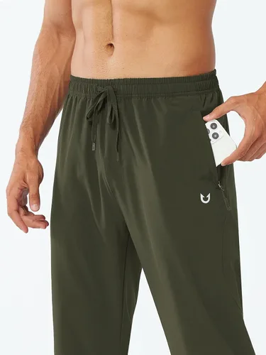 Vista 2 de NORTHYARD Pantalones deportivos para hombre, para correr, entrenamiento, gimnasio, ligeros, con bolsillos con cremallera