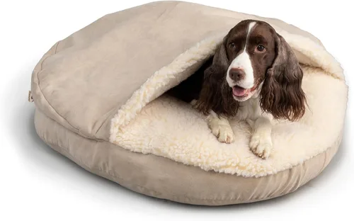 Vista 11 de Snoozer Cama de lujo de microsuede acogedora estilo cueva para mascotas, pequeña, antracita