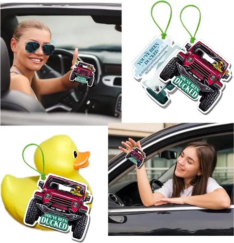 Vista 6 de You've Been Ducked - Tarjeta de juego, tarjeta de juego para Jeep o SUV, etiquetas de pato, pato de goma para etiquetas, diseño de automóvil de 4 4