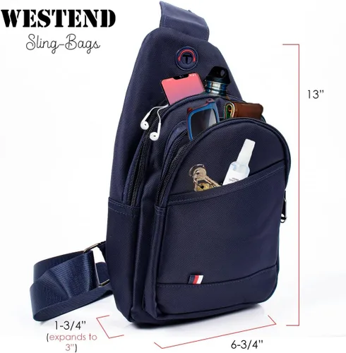 Vista 7 de WESTEND Bolso bandolera urbano, mochila de viaje para hombre y mujer