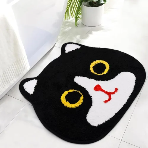 Vista 14 de Alfombra de baño – Alfombra de baño, alfombra de gato negro, tapete de baño de gato, tapete de baño antideslizante para baño, cocina, dormitorio