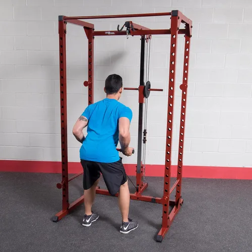 Vista 4 de Body-Solid (BFLA100) Accesorio de soporte de alimentación para rack – Transforma tu jaula de potencia (BFPR100r) en un gimnasio en casa con sistema