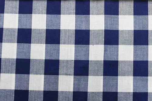 Vista 2 de Richlin Fabrics Poliéster/Algodón Gingham Check Azul/Blanco, 3 Yardas Precortadas