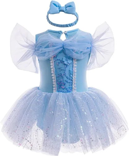 Vista 13 de Disfraz de princesa de Navidad para niñas, sirena, Bella, Sofía, para Halloween o cumpleaños, mameluco de tutú con diadema
